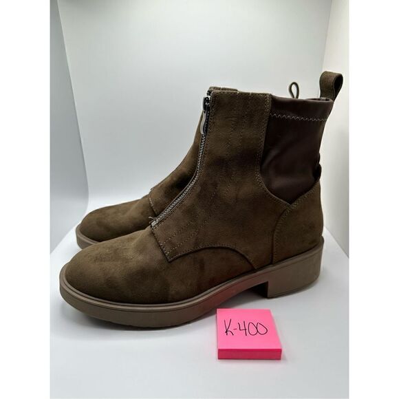 CUSHIONAIRE Women's zipper boot +Memory Foam 8.5 OLIVE - Picture 3 of 7